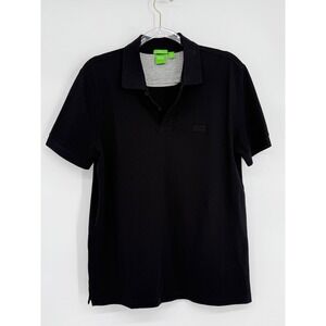 Hugo Boss Green Label Mens Black Modern Fit Long Staple Cotton Polo Shirt